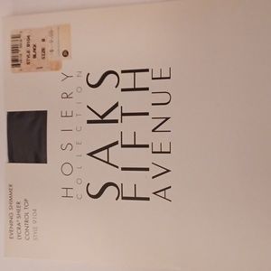 Saks fifth Ave hosiery collection vintage black size B evening shimmer pantyhose